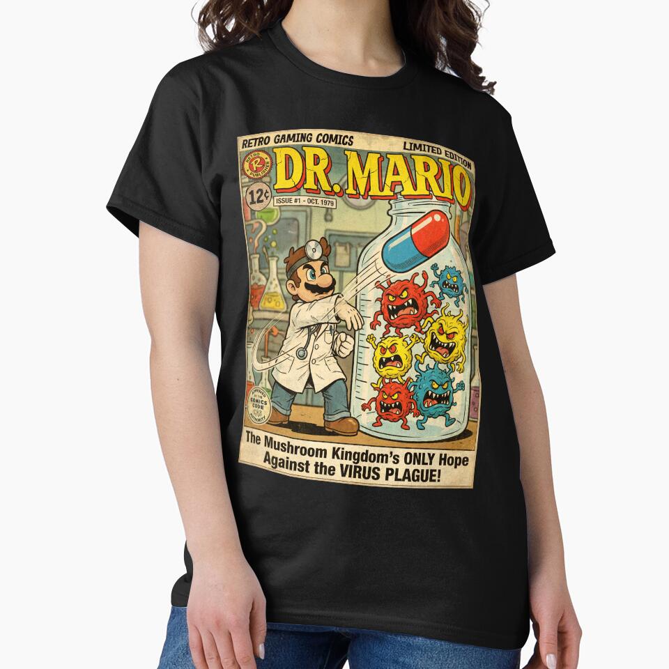 Dr. Mario Retro Game Vintage Comic Cover Art by Back2Collage