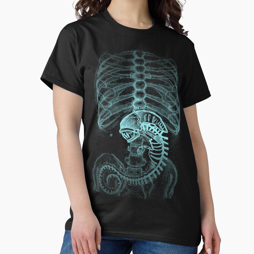 Classic Radiography, Alien T-Shirt X-Ray by Tenney Malley