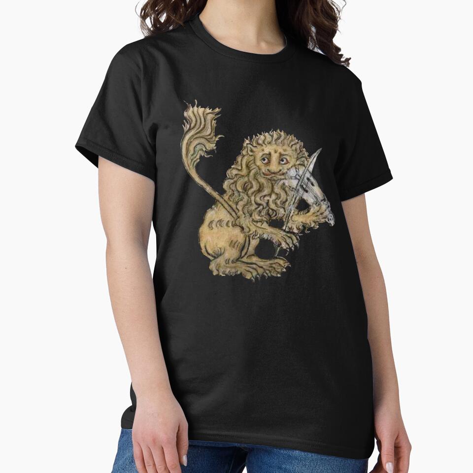 Medieval Lion Playing Music - Middle Ages Art by Qrhoo