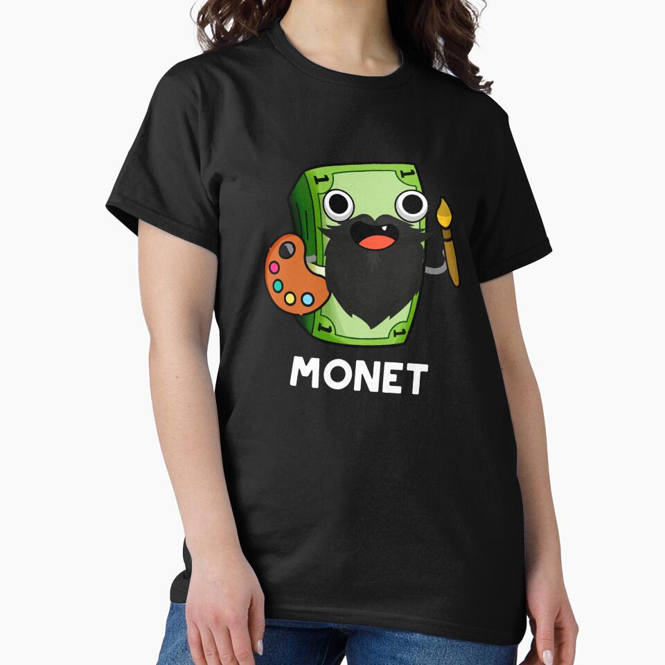 Monet Funny Artist Money Pun (Dark BG) by punnybone