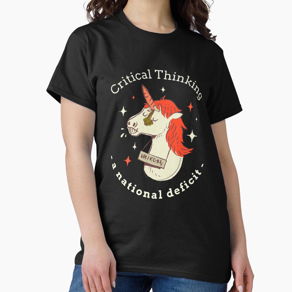 Critical Thinking Unicorn Design, Dark by bajrex