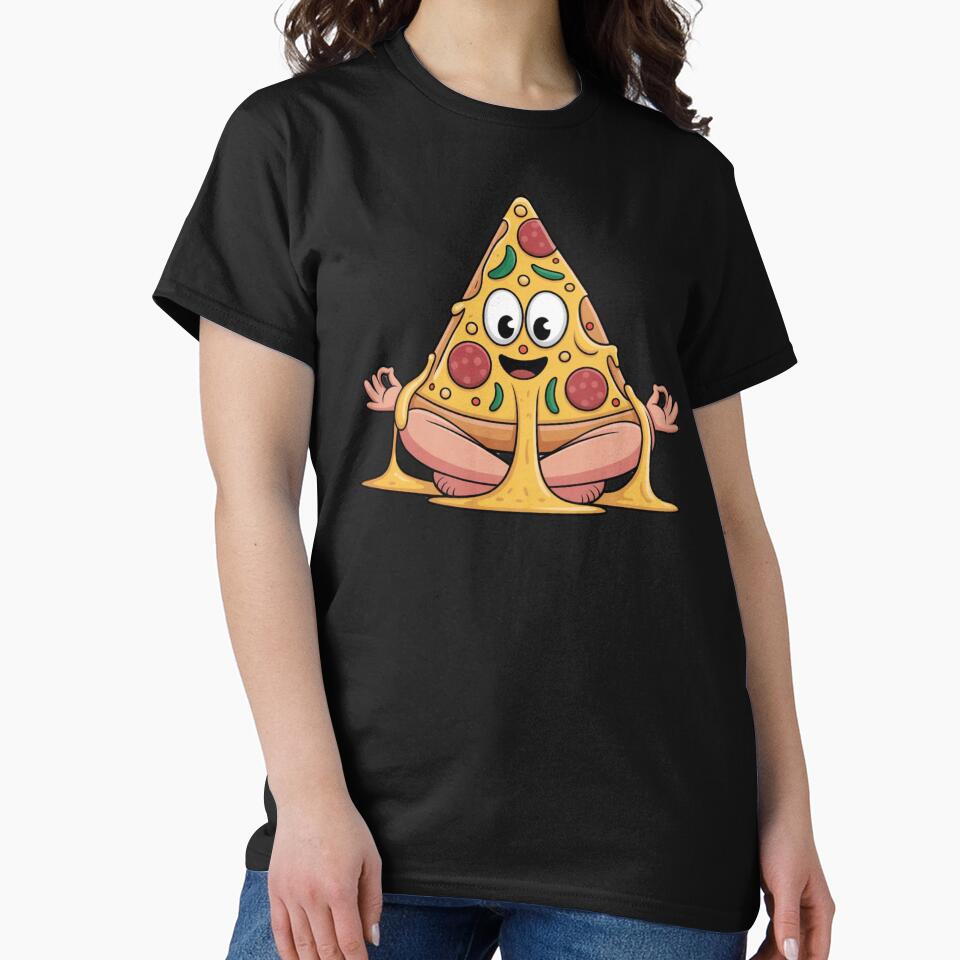 Cute Yoga Meditating Pizza Slice Inner Peace Pun by DailySparks