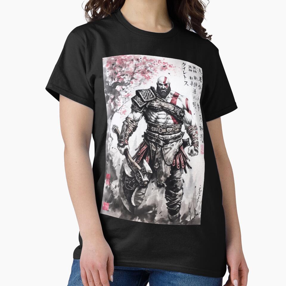 Kratos Sumi-e by AnimeArsenalPrints