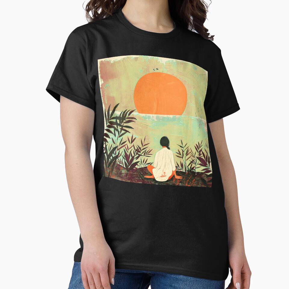 Asian-Inspired Boho Landscape Stylized Design Zen Art by DEC02