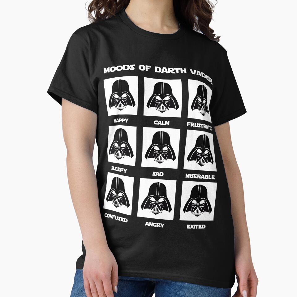 The Many Moods of the Dark Lord – Funny Sci-Fi Villain T-Shirt by F.O.M.O. Artifacts From a Broken Alternative Reality