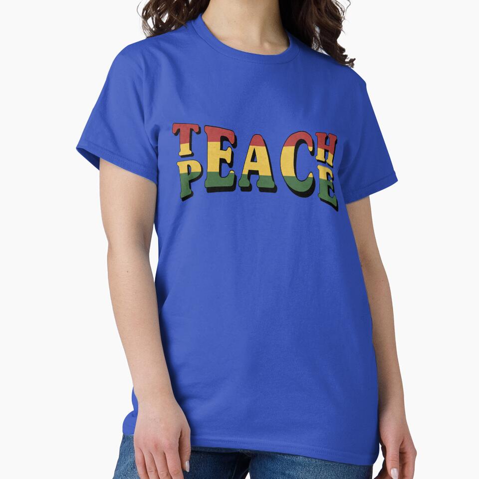 Teach Peace Cool Quote Hippie Rasta Weed Love Music by Sid3walkArt