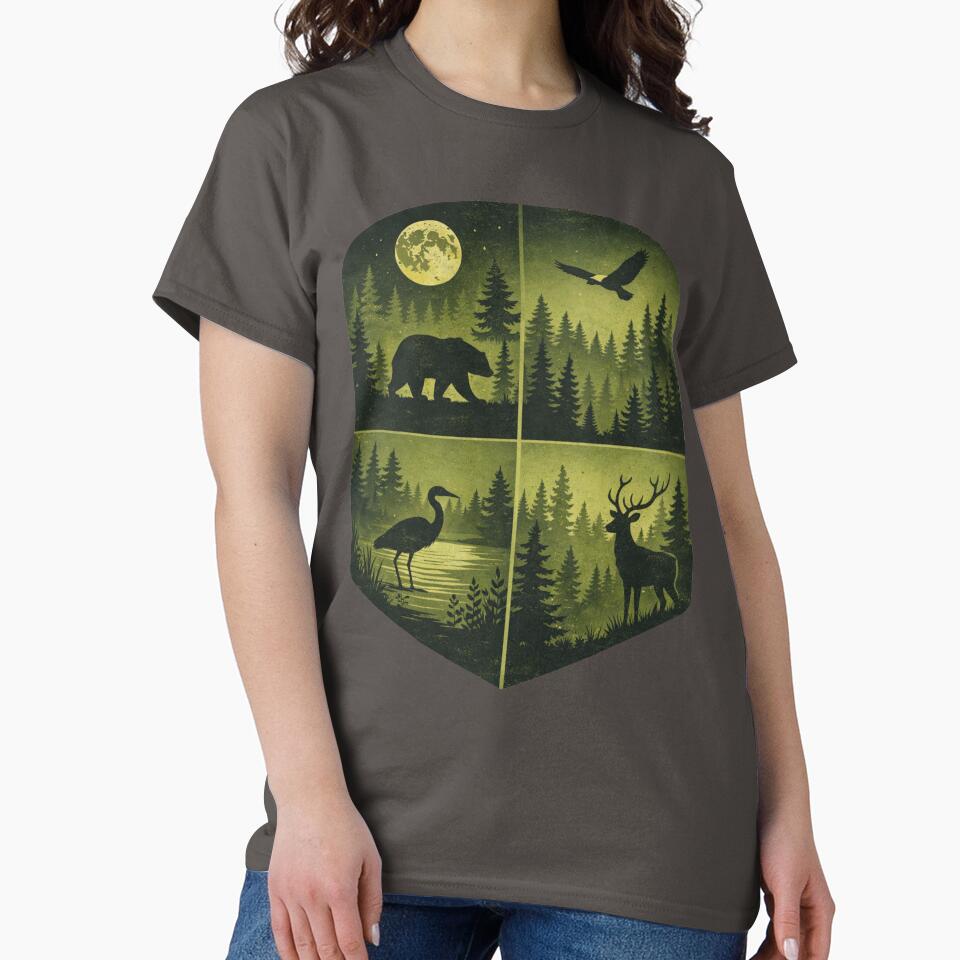 vintage forest lake art by stikrusak