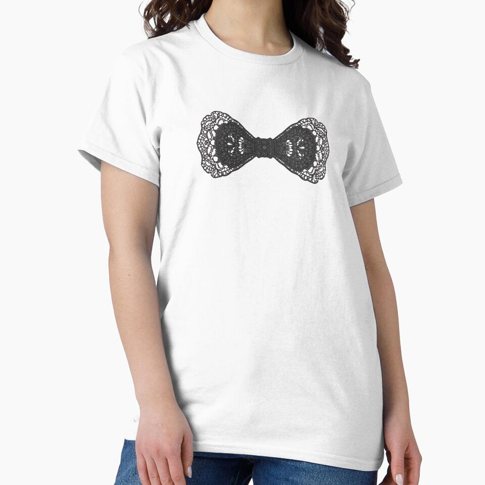 Black floral lace bow by uunaa