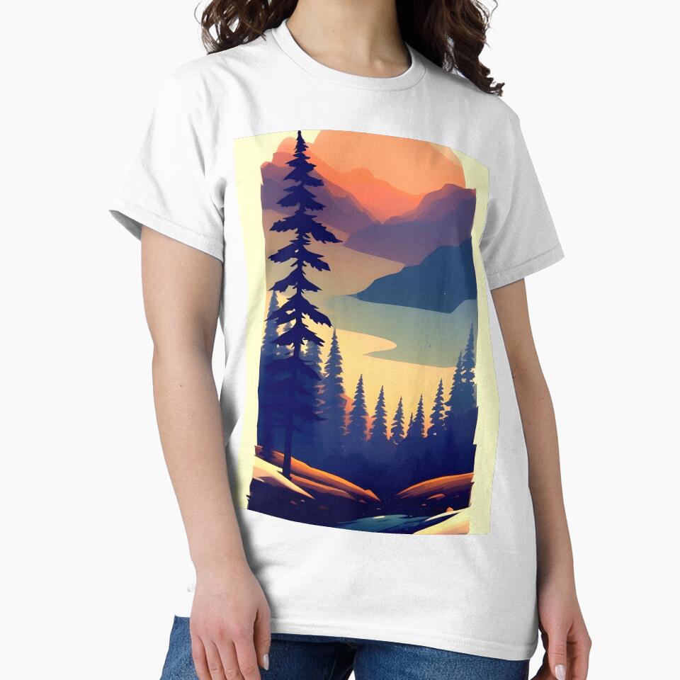 Enhance Your Home with Our Beautiful Collection of Minimalist Tree and Mountain View Prints by supeart