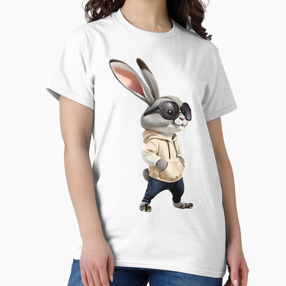 Cool Rabbit in Sunglasses and Hoodie by Mido-artister