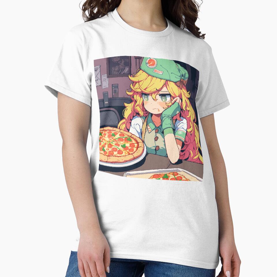 Kawaii Anime Pizza Girl – Cute Food Anime Design by madkiitten