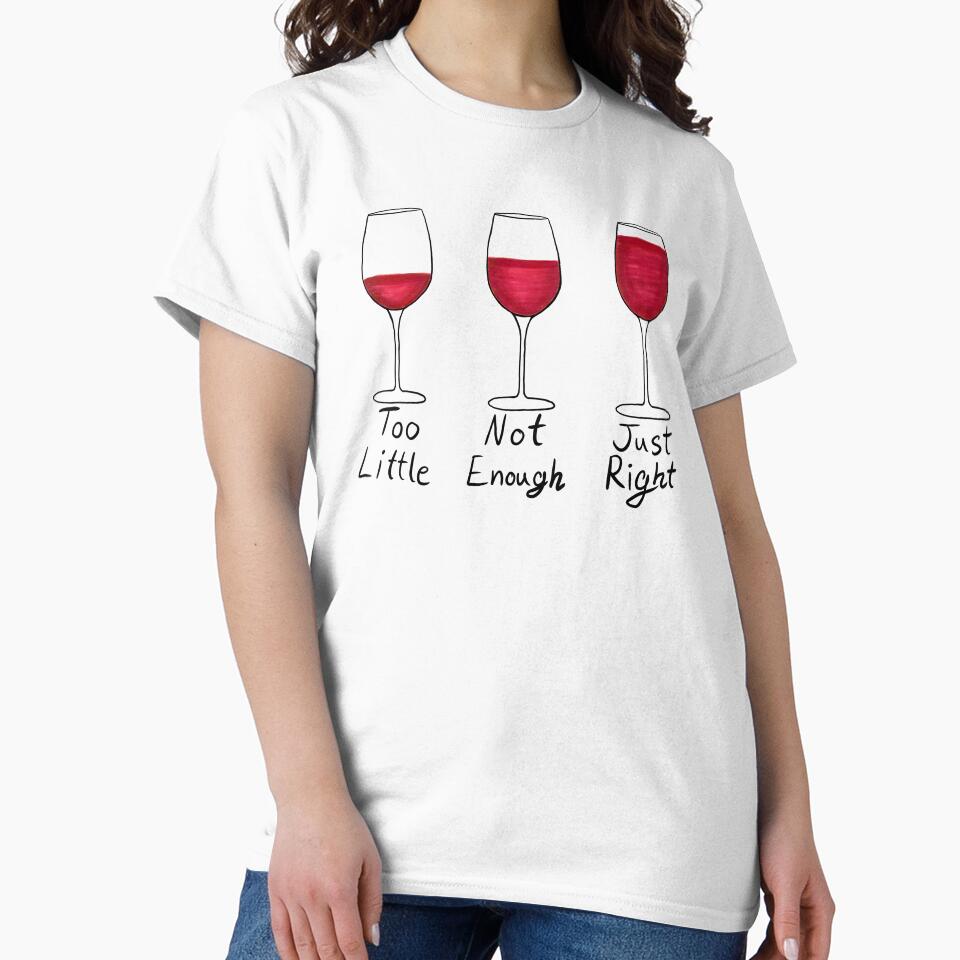 The Correct Amount of Wine - Red Wine Black Text by EcoElsa