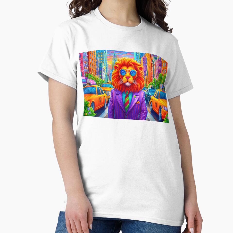 Stylish Lion in a Vibrant Cityscape Setting by Artessie