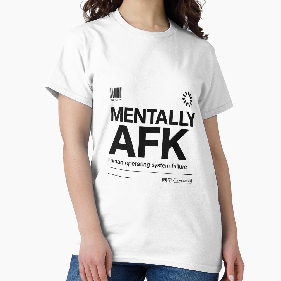 Mentally AFK - Futuristic Streetwear Design - Human Operating System Failure - Minimalist Techwear Aesthetic by HumanCreator