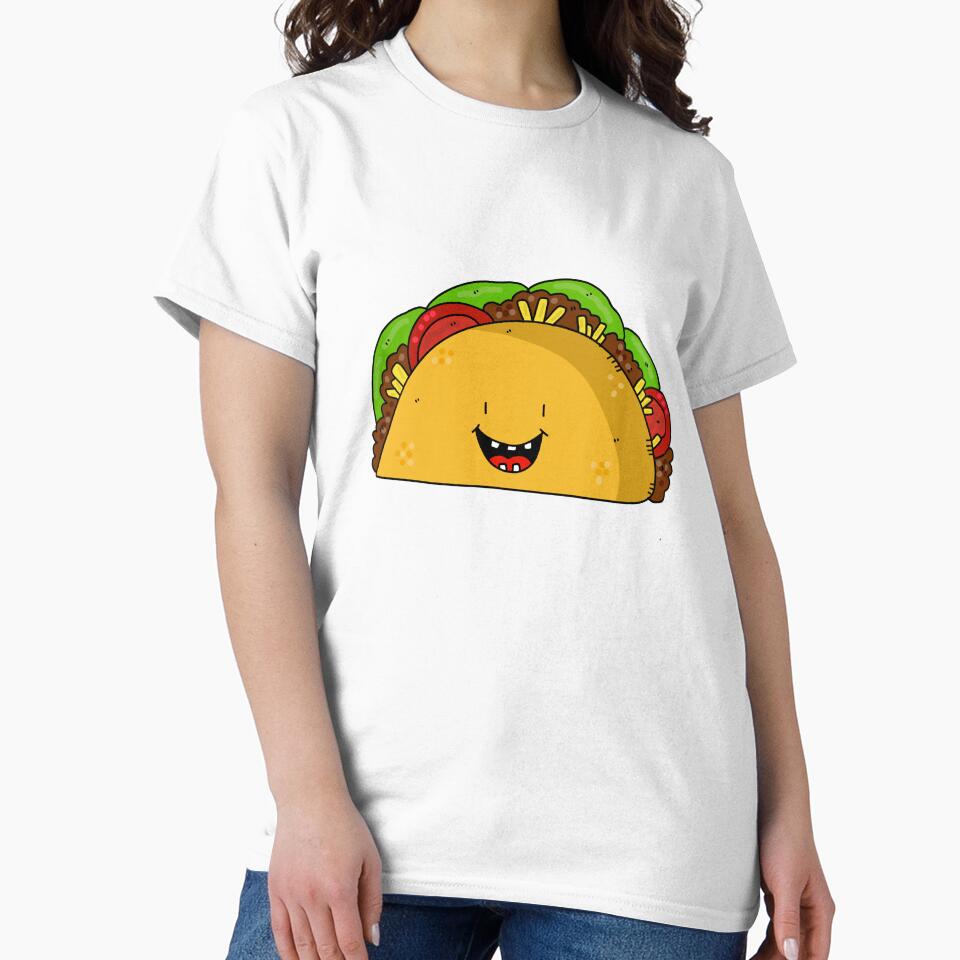 Smiling Kawaii Taco — Cute Food Cartoon Humor Mexico Funny Gift by CLC54