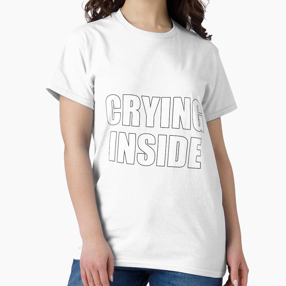 Crying Inside Minimalist Outline Typography by deluxus