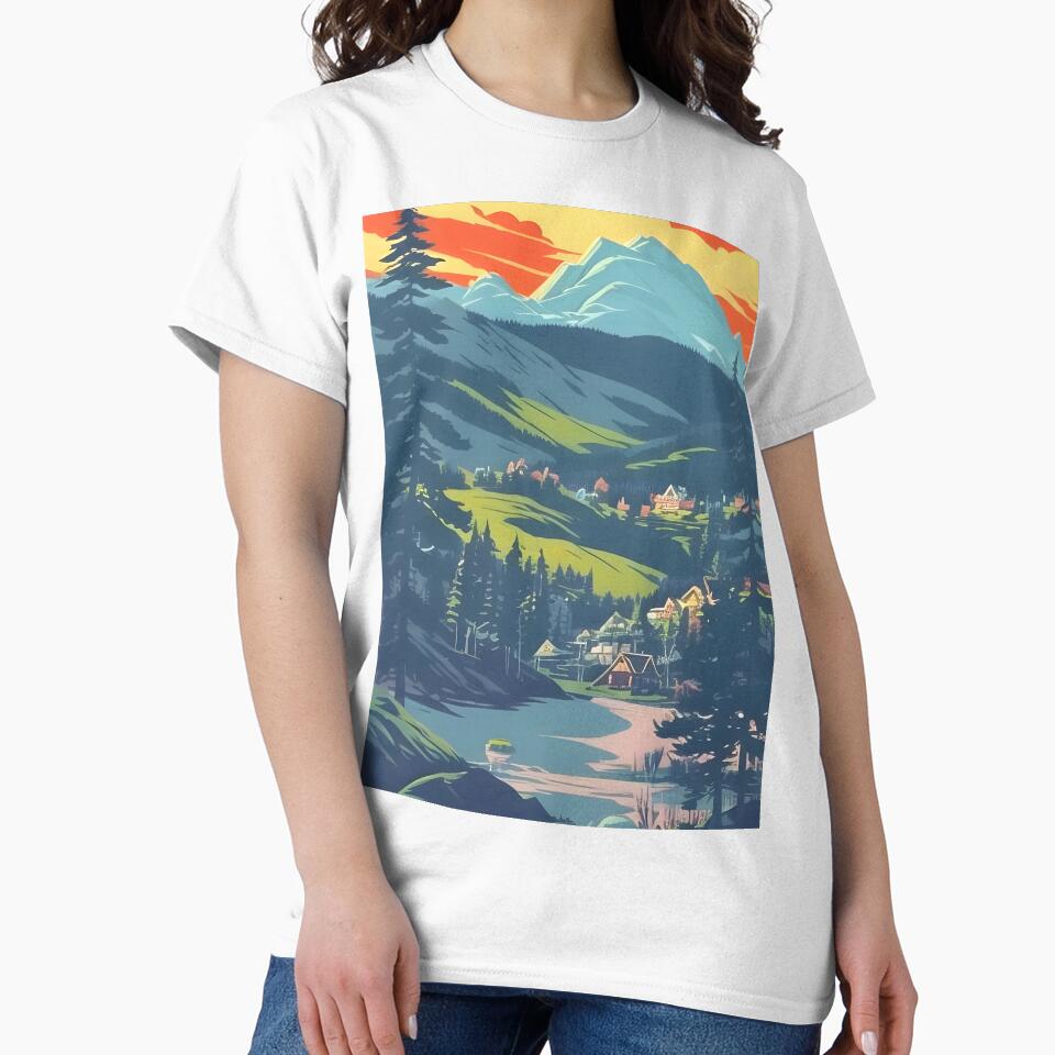 Enhance Your Space with Our Beautiful Collection of Minimalist Matte Painting of Bavarian Alps Prints by supeart