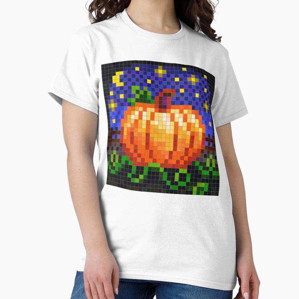 Starry Night Pumpkin Patch Pixel Art by CozyPixelFluff