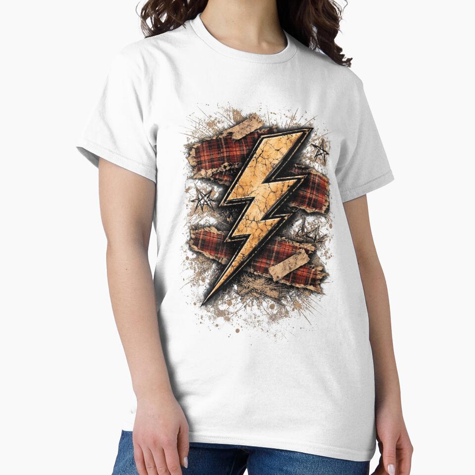 Grunge Lightning Bolt – Rock Electric Bolt Punk Metal Aesthetic Design by Happy'CLICK'
