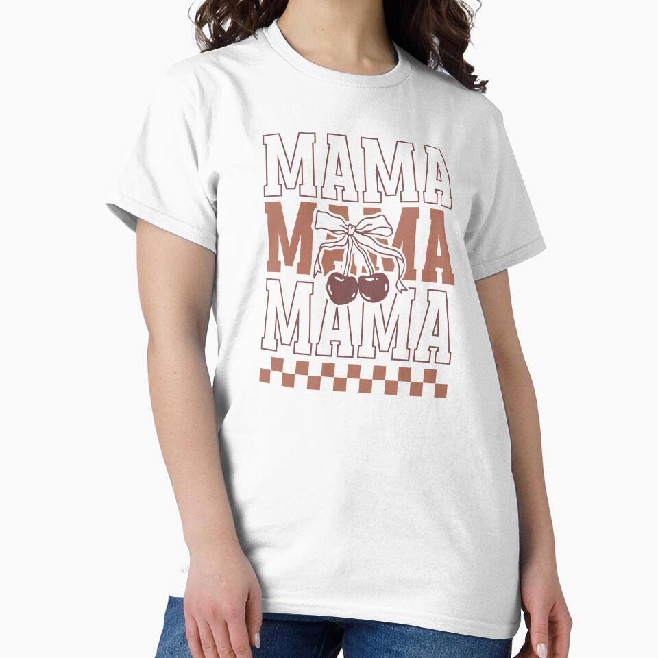 Mama Checkerboard Cherry Bow by krystalRomanart