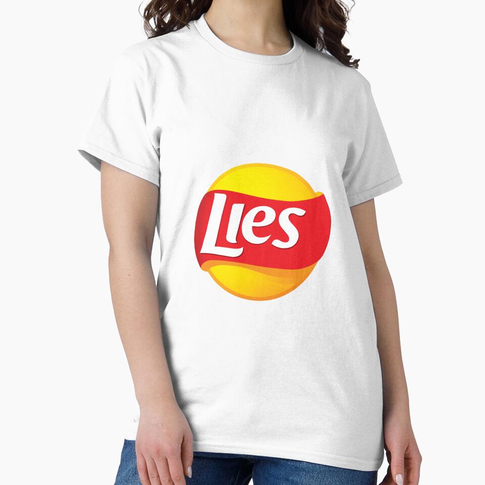 lies lays chips funny logo brand by Noshiworld