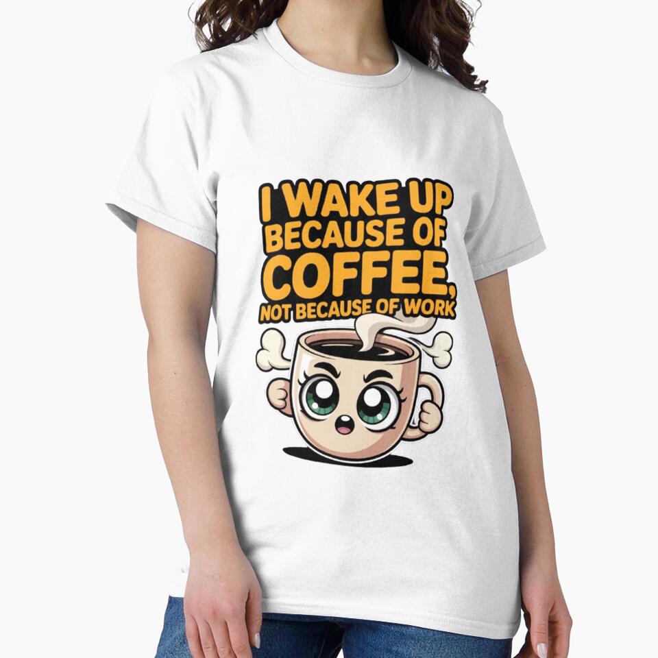 I Wake Up Because Of Coffee Not Because Of Work Funny Design by fantasticdesign