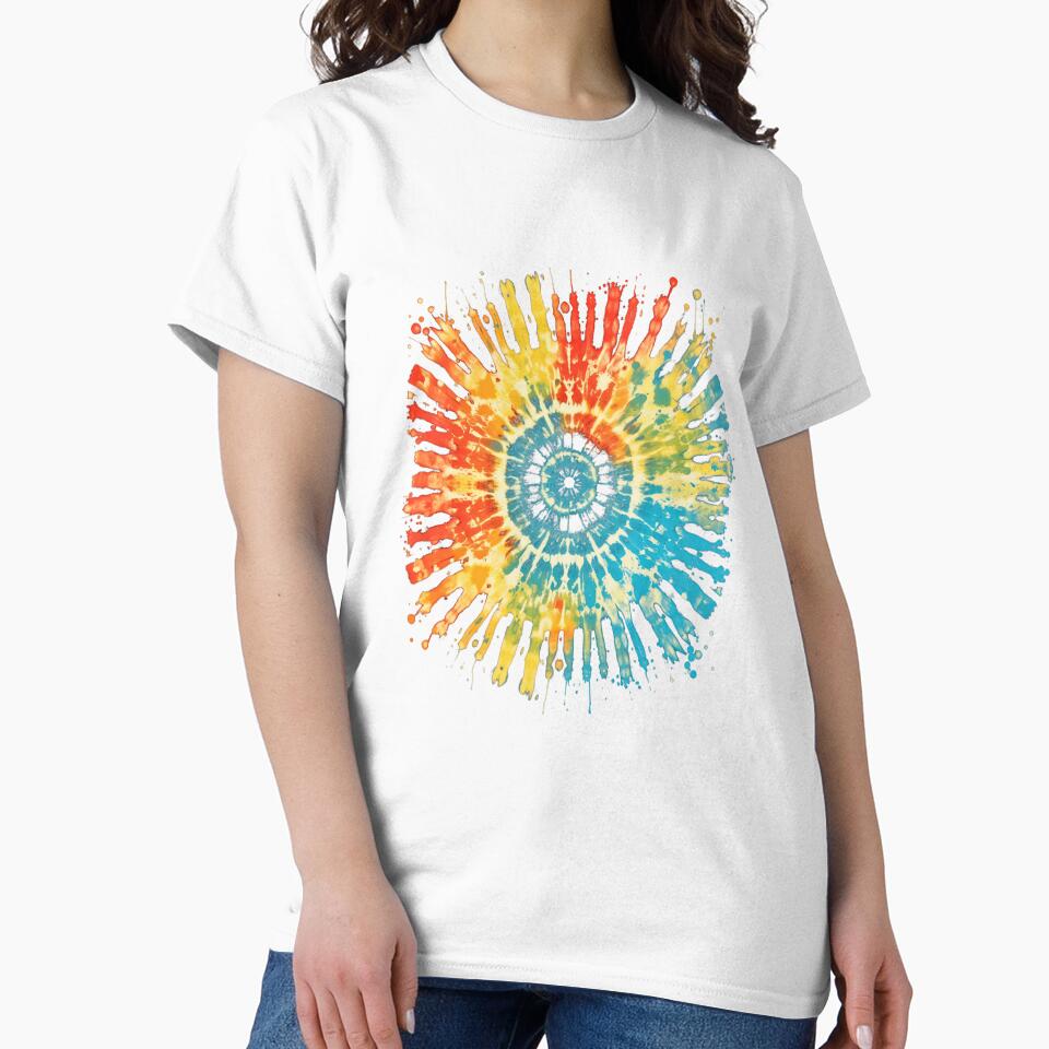 Retro Tie Dye 60's 70's Hippie Aesthetic Graphic Art by MissRasheedHam