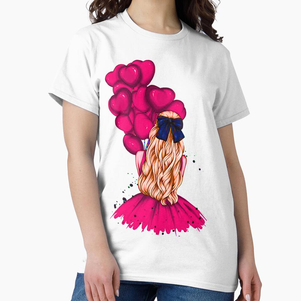 pink heart balloons girl dress by PMestore