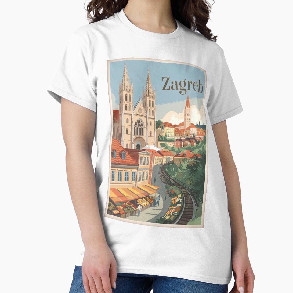 Zagreb Vintage Travel Poster by TravelerRat