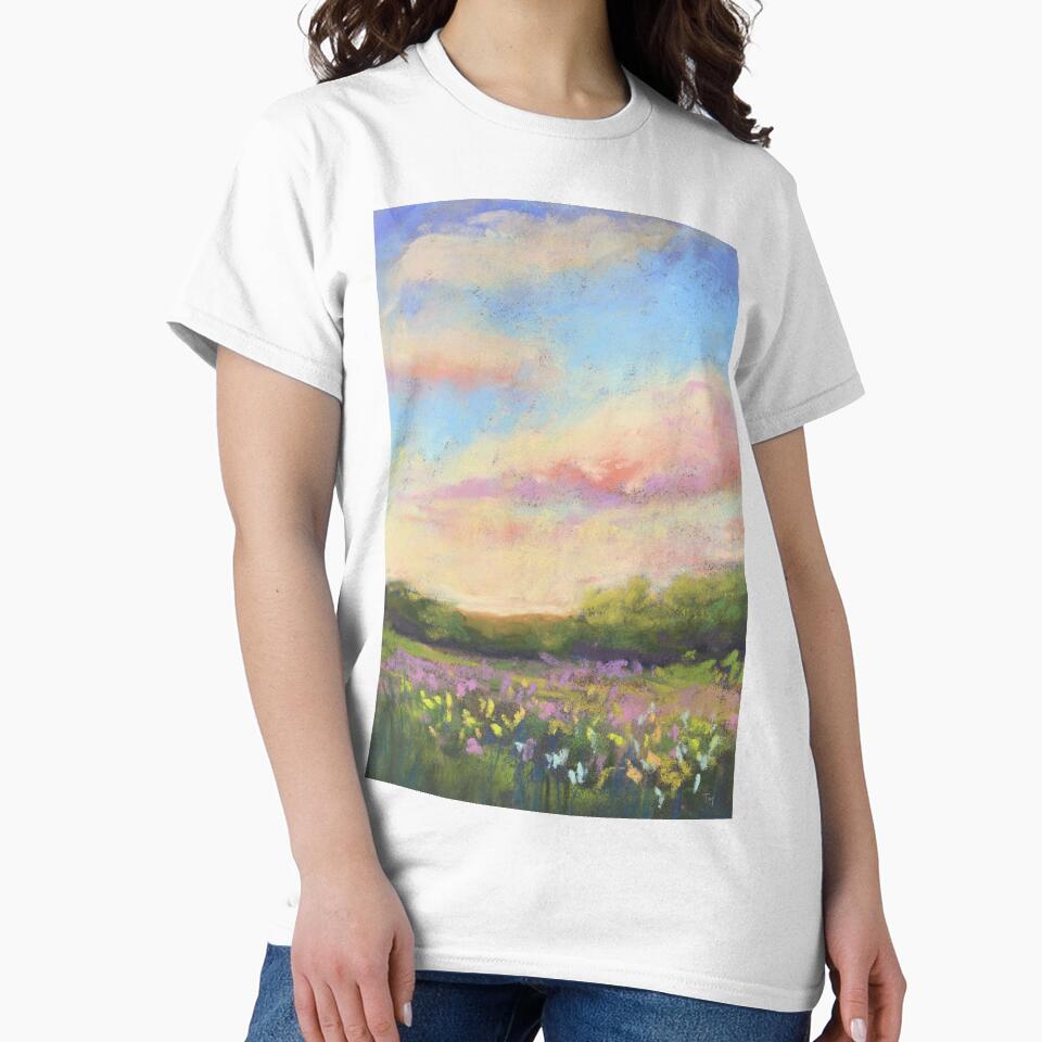 Flower Field Cotton Sky Soft Pastel by TiffanyMackay
