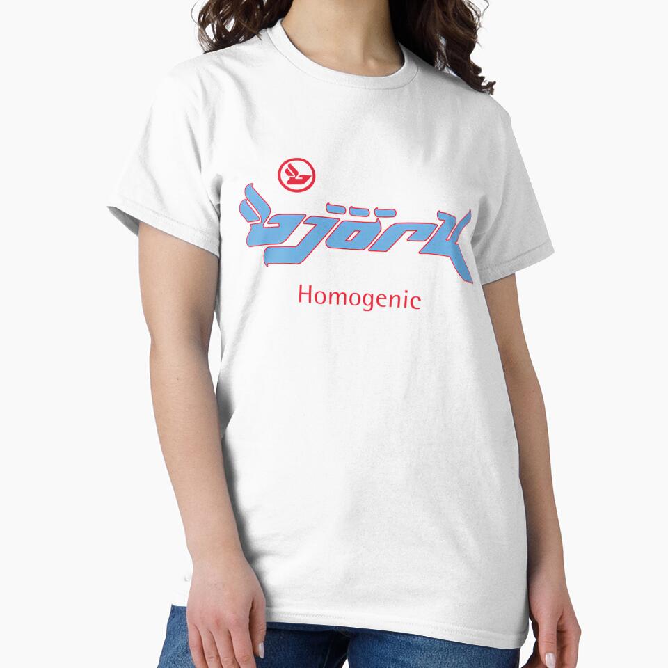 Bjork Homogenic Logo (Light Blue  Red) by dustyblue-