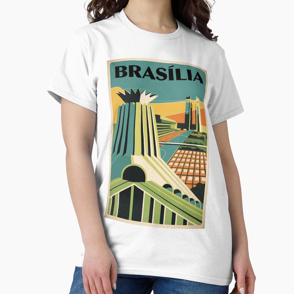 Brasilia Vintage Travel Poster by TravelerRat