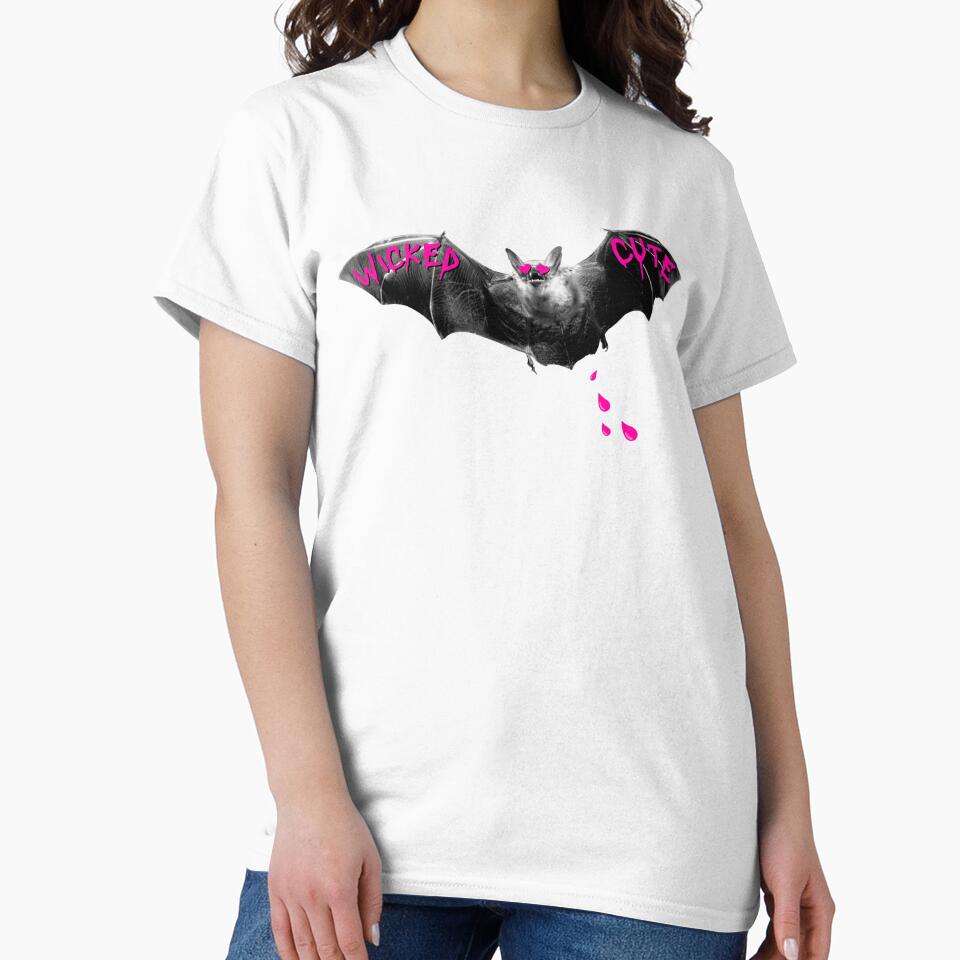 Wicked Cute Bat hot pink hearts graffiti goth by FeralFix