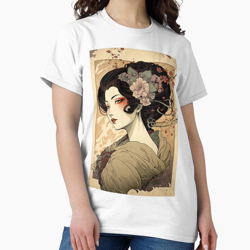 Japanese Woman in Spring - Art Nouveau Style by ArtNouveauChic
