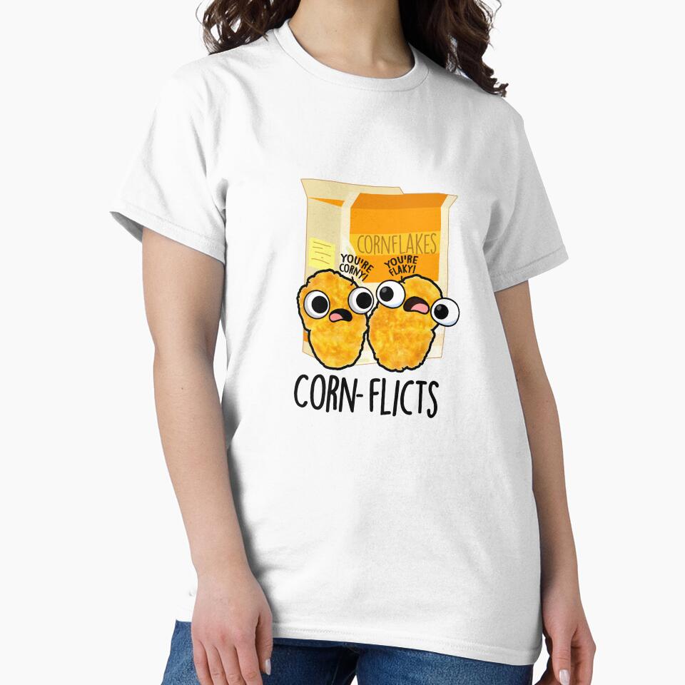 Corn-flicts Cute Corn Flakes Pun by punnybone