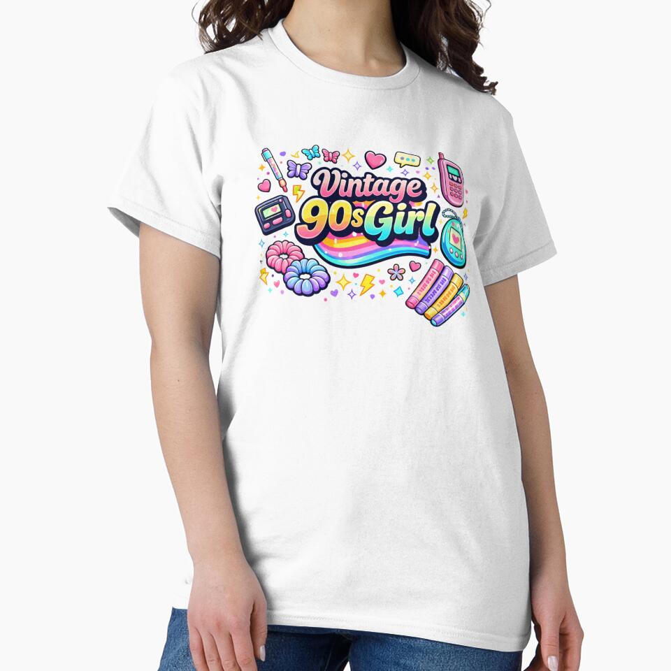 Vintage 90s Girl Shirt – Retro 1990s Nostalgia Tee | Cute Throwback Aesthetic for Retro Girls by MEMORY-LN-Tees