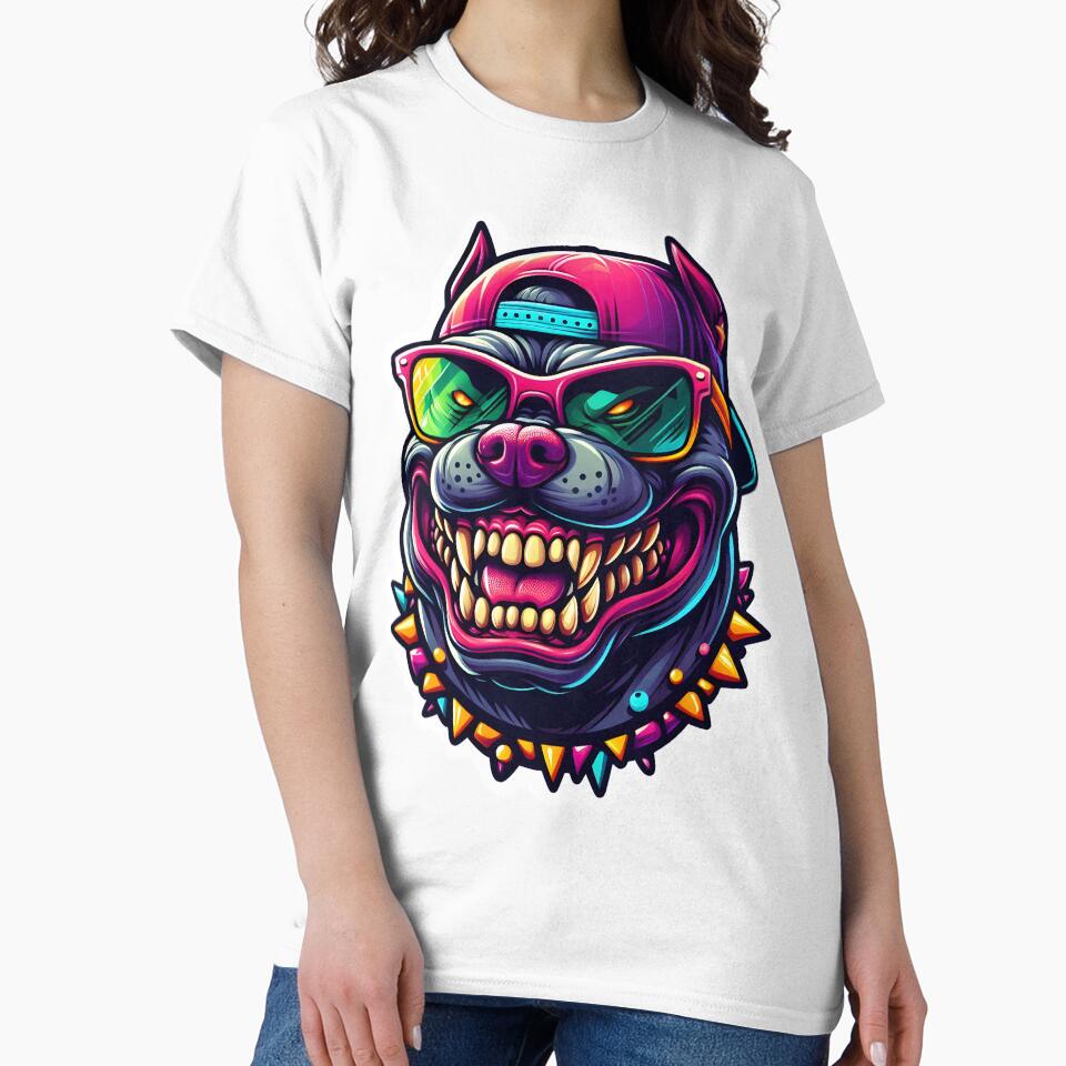 A stylish pitbull with a beautiful cap and fancy sunglasses by ShihawyAhmad