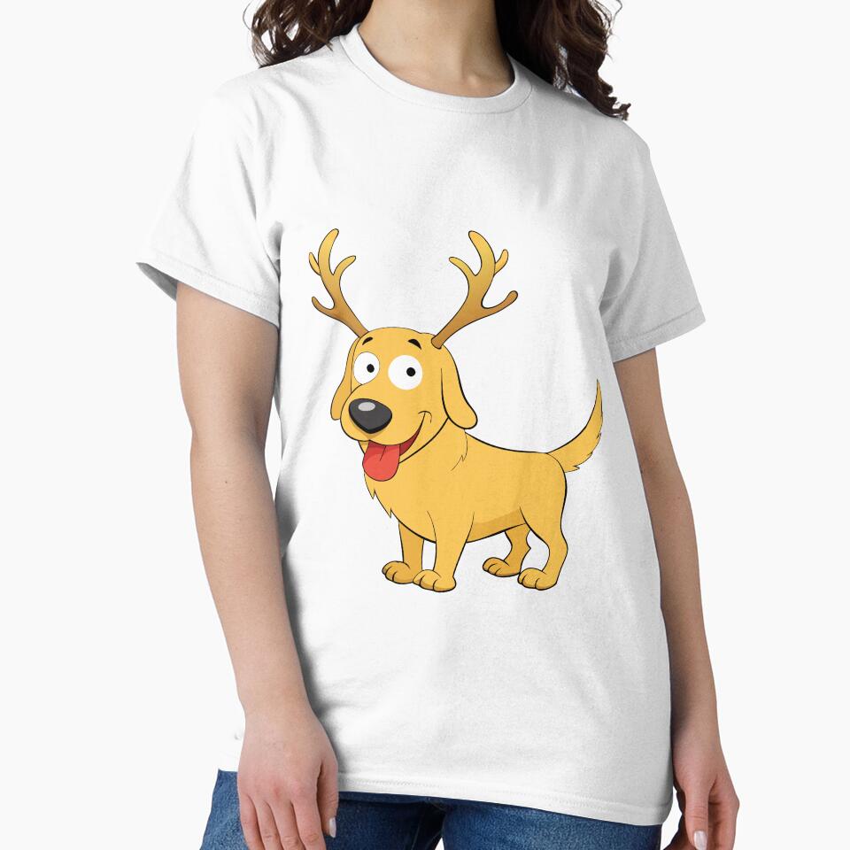 Golden Retriever with Comically Oversized Antlers by omerfdln34