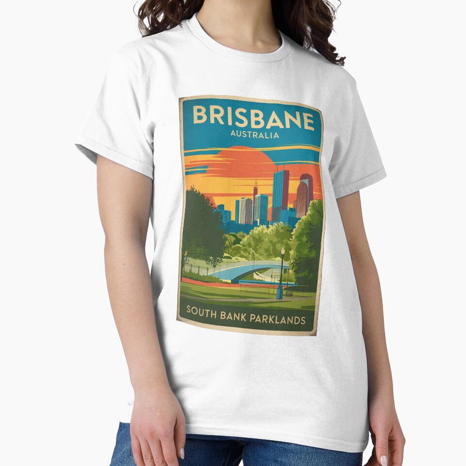Brisbane Vintage Travel Poster by TravelerRat