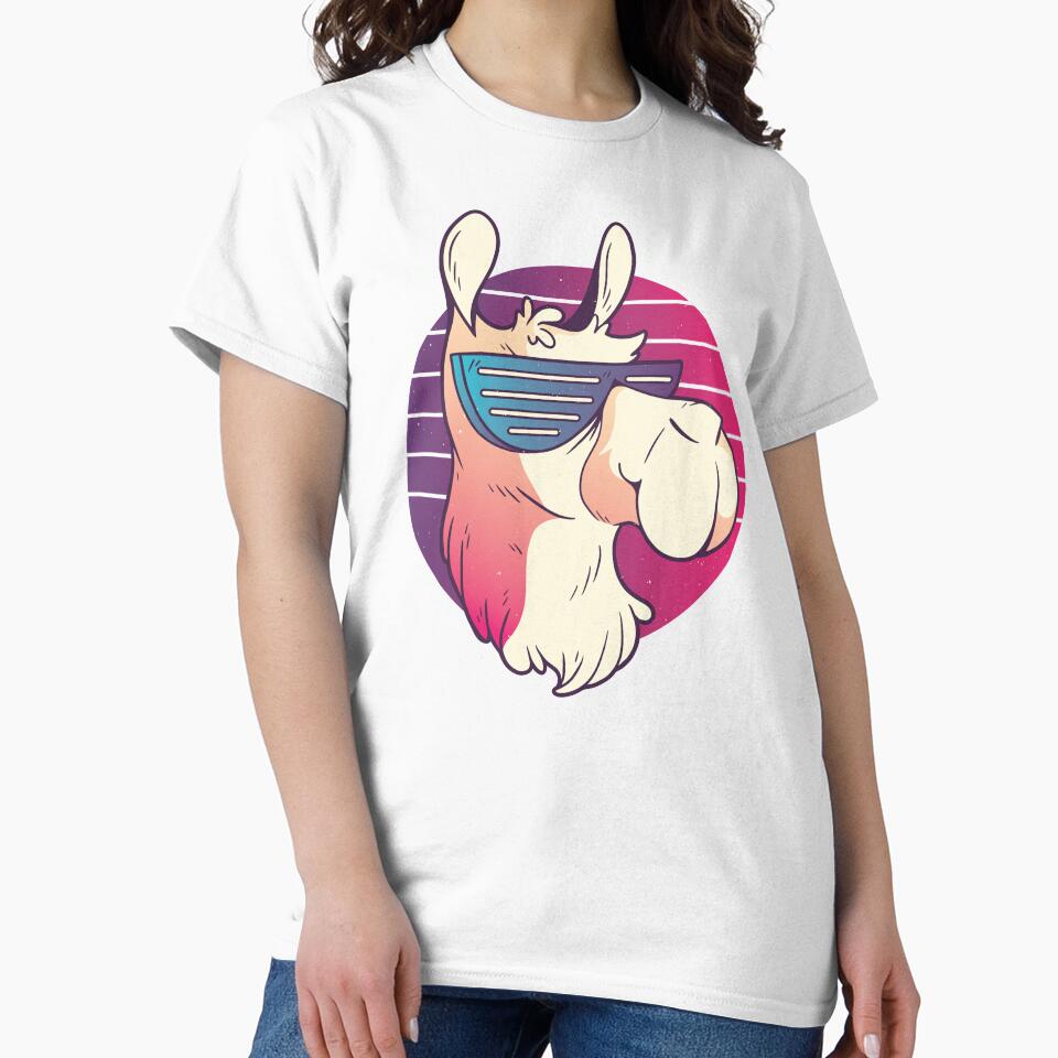 Cool Llama With Sunglasses - 80s 90s Retro Nostalgia by AaaleXX