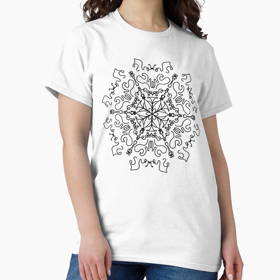 Fake Mandala Black on White by Sparkleweather