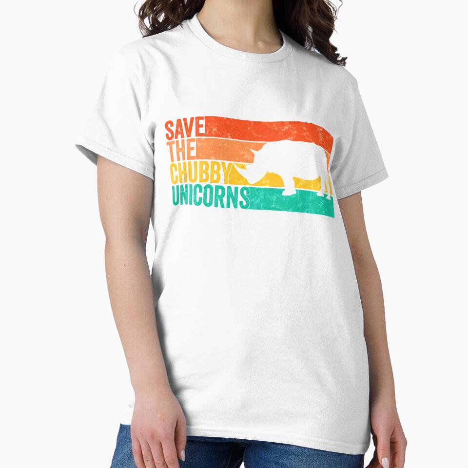 Save The Chubby Unicorns Vintage Fat Rhino Funny by majuga