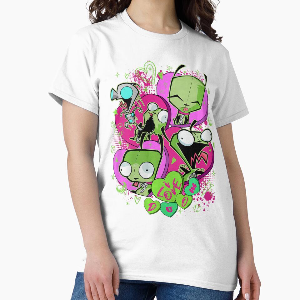 Invader Zim GIR Valentine Love Doom Cartoon Graphic Design by layprotuninec