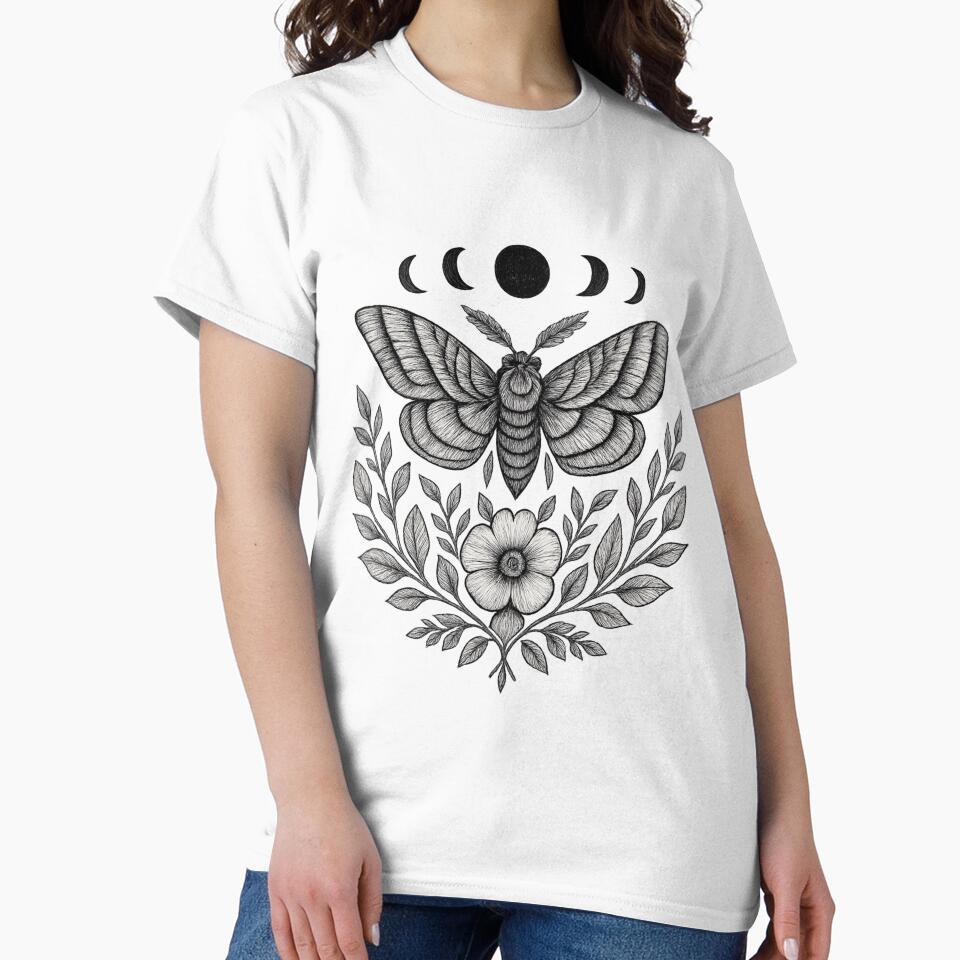 Botanical Death Moth Gothic Floral by GraveyardGlam
