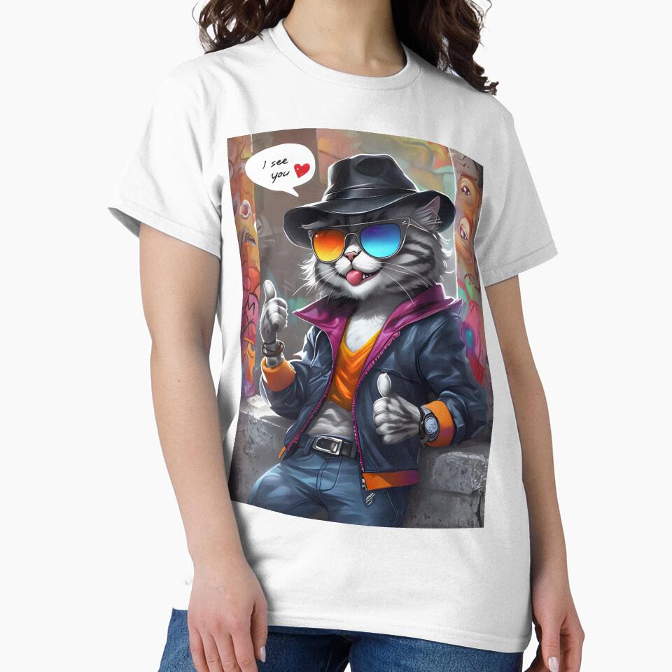 Stylish cat in an urban setting. by MyHappyArtShop
