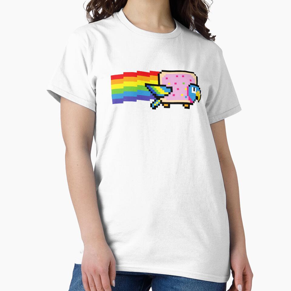 Pixel Rainbow Flying Bird Pixel Art Retro Style by JEFDodsonArt