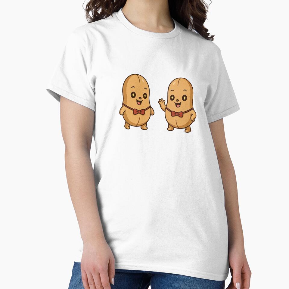 Cute Peanut Gallery Friends - Kawaii Bow Tie Peanuts Waving by ExploreAura Studio
