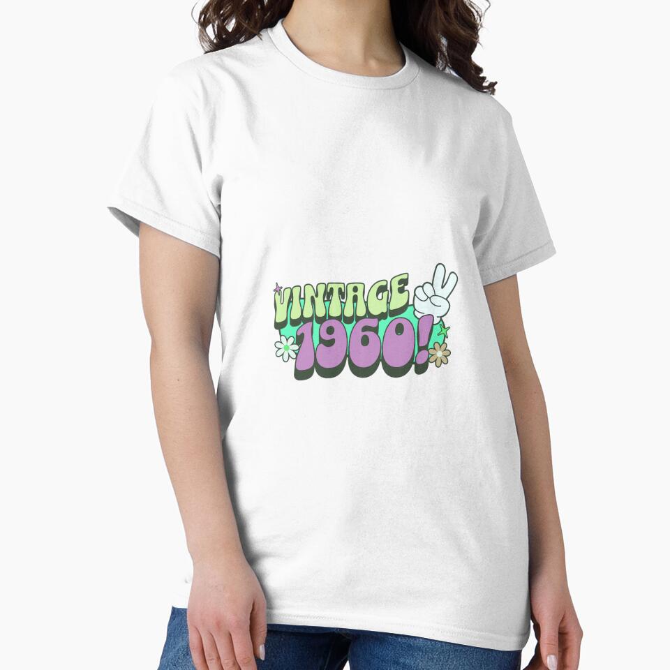 Groovy 1960 Birthday, Retro Vintage Nostalgic Hippie Hippy by EugeneRBarnett