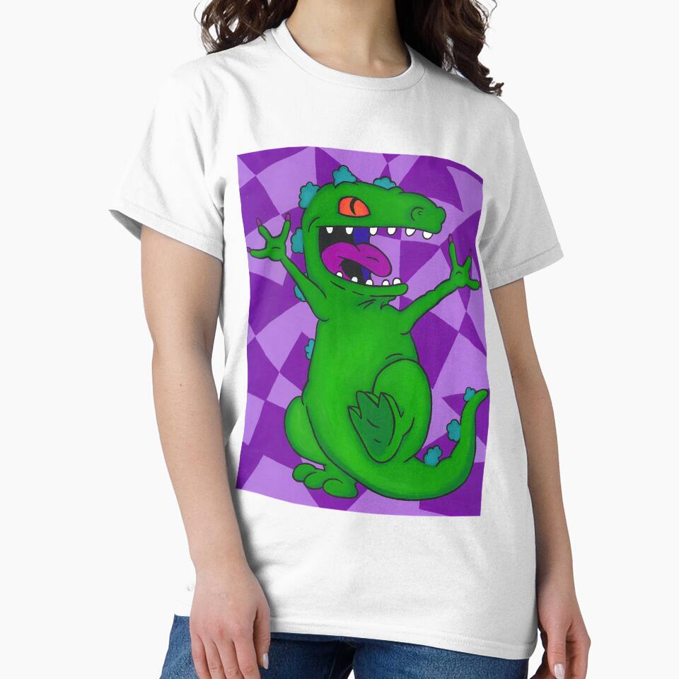 Reptar Rugrats Nickelodeon Dinosaur T-Rex Painting On Canvas Paper by ahronmitch4961