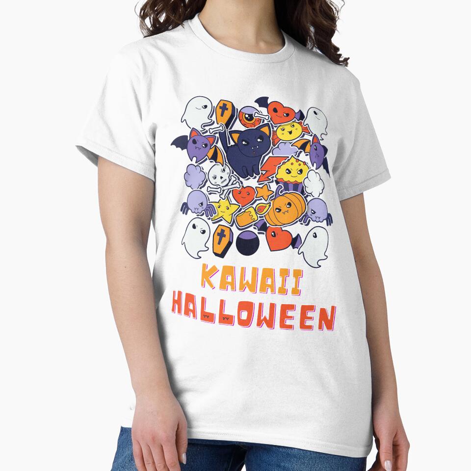 Kawaii Halloween Black Cat Ghosts Skull Pumpkin Spooky by BeeZBeez